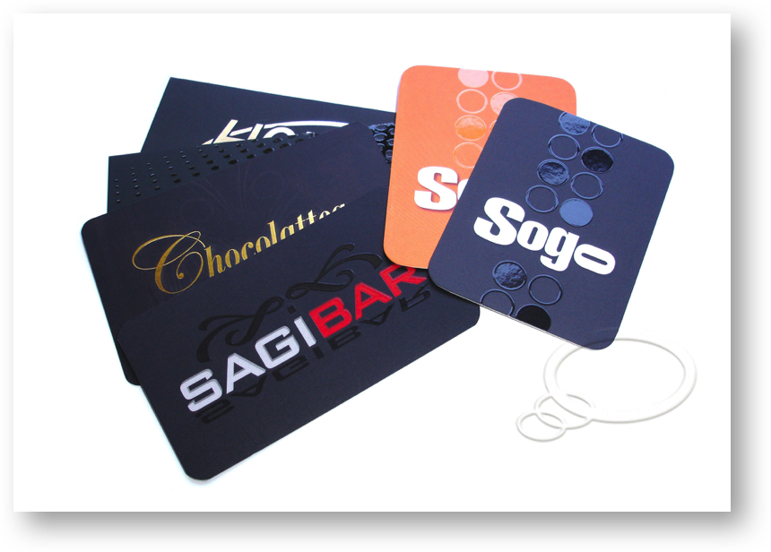 Lates printing effects for business cards and marketing flyers